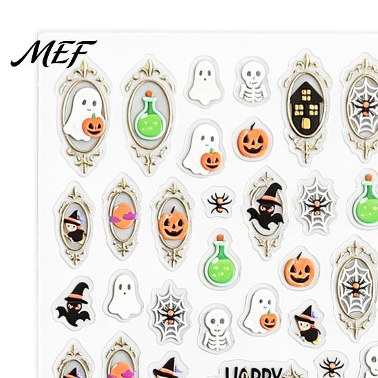 Halloween Theme Nail Decorations Art Stickers for Halloween, Pumpkin Ghost Bat Potion Self Decals Adhesive Decals, DIY Manicure Decoration Supplies
