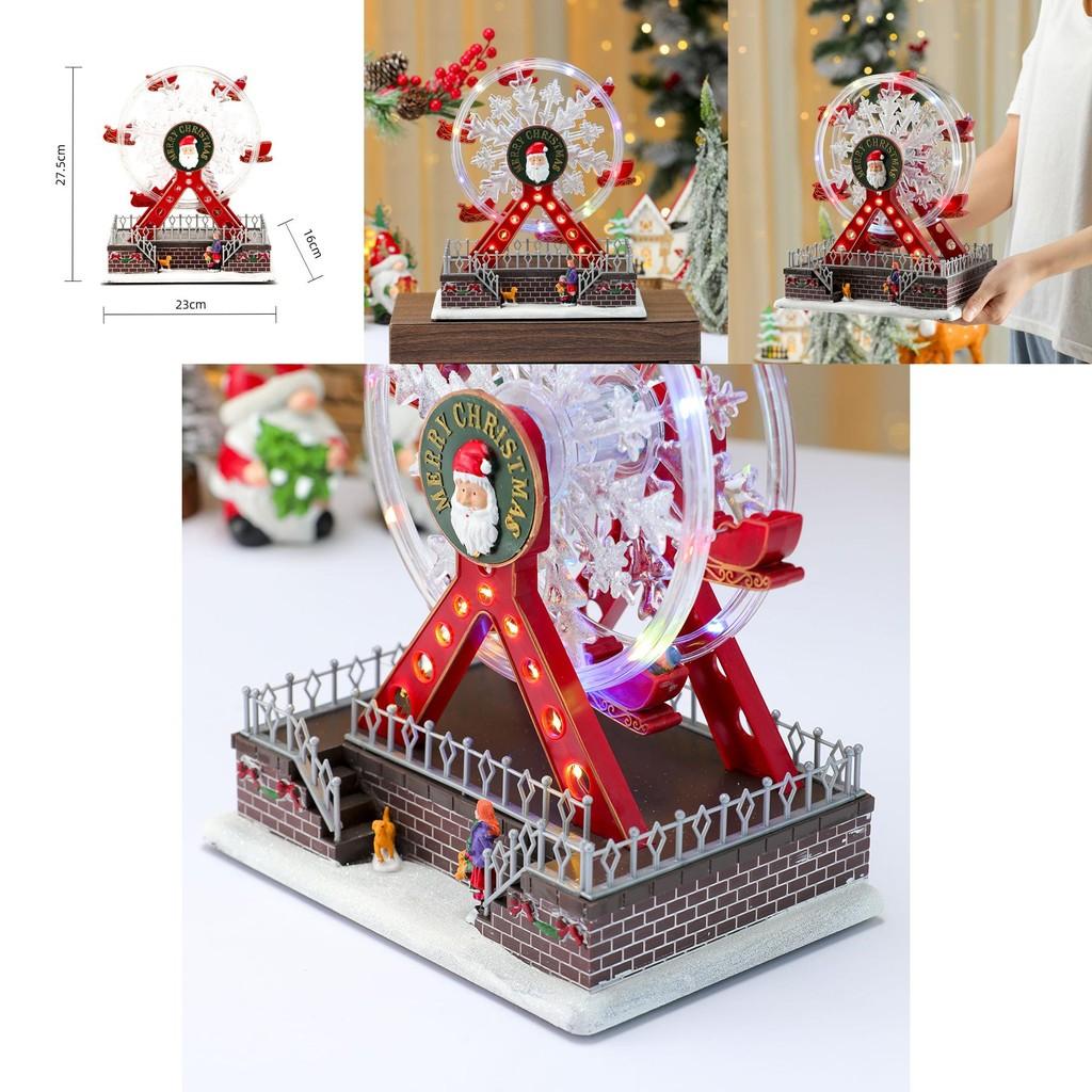 Santa Claus Themed Luminous Ferris Wheel Music Box For Holiday Celebrations