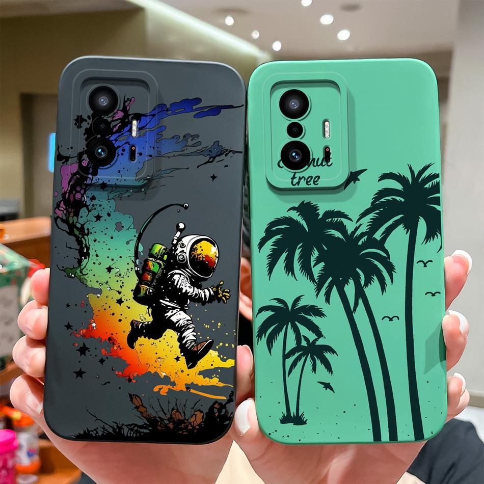 For Xiaom 11T Pro Phone Case Cute Cat Covers Soft Liquid Silicone Funda For Mi 11 T Pro Full Protection Anti Drop Back Cover