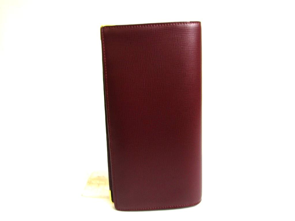 Authentic Cartier Must de Cartier Bordeaux Leather Bifold Long Wallet #a754  Refurbished