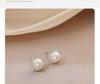 S925 Sterling Silver Pearl Flower Stud Earrings: Japanese Korean Style with Rhinestones for a Sophisticated, High-End Look