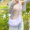 BRBAG BR_9906 Pastel Fabric hem Pleated Half Moon Crossbody Bag