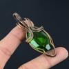 Peridot Gemstone Handmade Pure Copper Wire Wrap Jewelry Pendant For Memorial Day