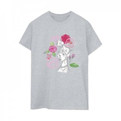 Womens/Ladies 101 Dalmatians Flowers Cotton Boyfriend T-Shirt