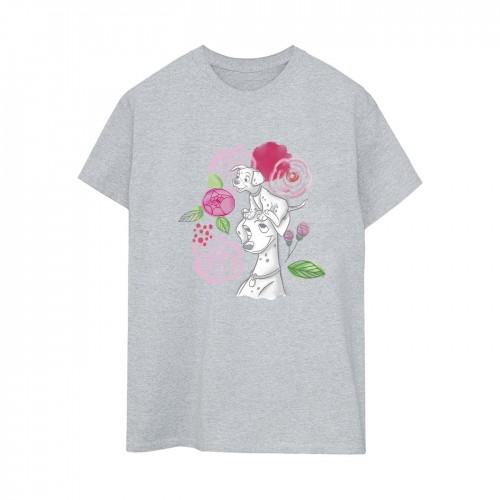 Disney Womens/Ladies 101 Dalmatians Flowers Cotton Boyfriend T-Shirt