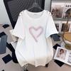 Plus Size Slimming Round Neck Short-Sleeve Mid-Length T-Shirt for Women (200-350 Jin)