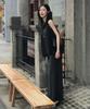 YUPPE [Set] Sleeveless Ribbon Shirt & Long Elastic Skirt