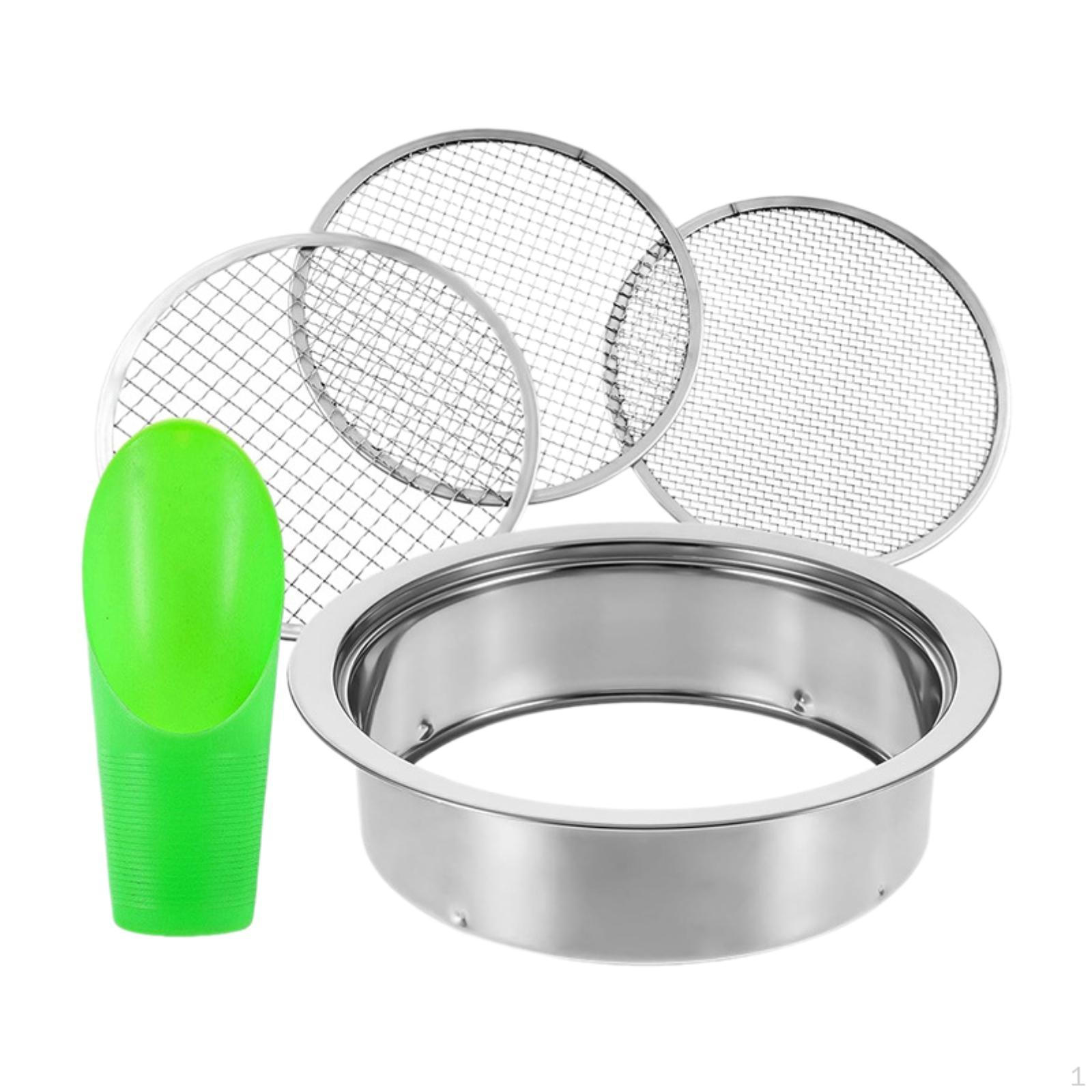 

Комплект сита для просеивания почвы, просеивающий экран, нержавеющая сталь, просеиватель грязи, мелкая сетка для Style B