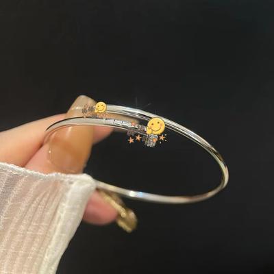 Kajia Nail Bracelet Thick-plated 18k Gold Glossy Bracelet Full of Diamonds Head and Tail Diamond Jewelry Men's and Women's Geometry