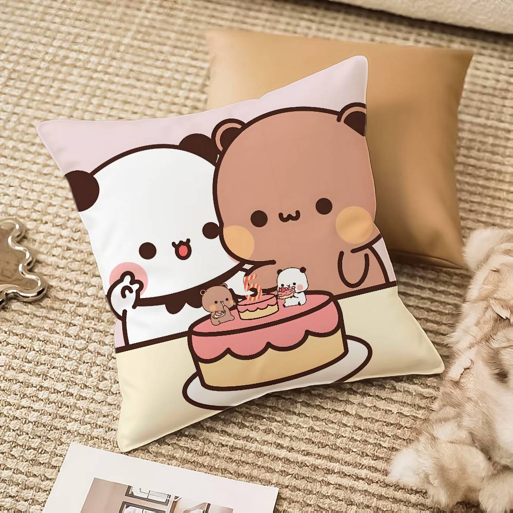 

Panda B-Bubu D-Dudu Pillow Case Anti-dustmite Invisible zipper Sofa Bed 16x16Inch