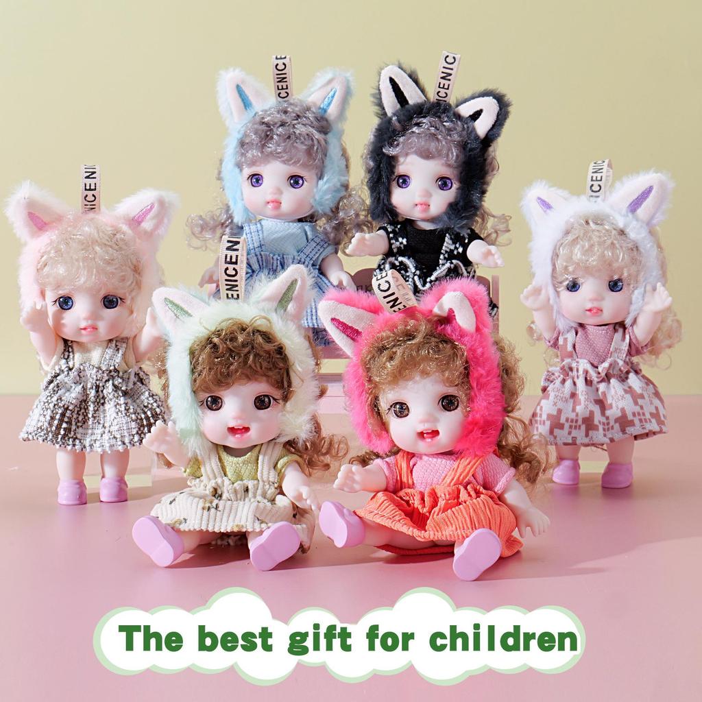 Plush Silicone 6-Inch Girl Figure Doll Ornament Birthday Gift Toy