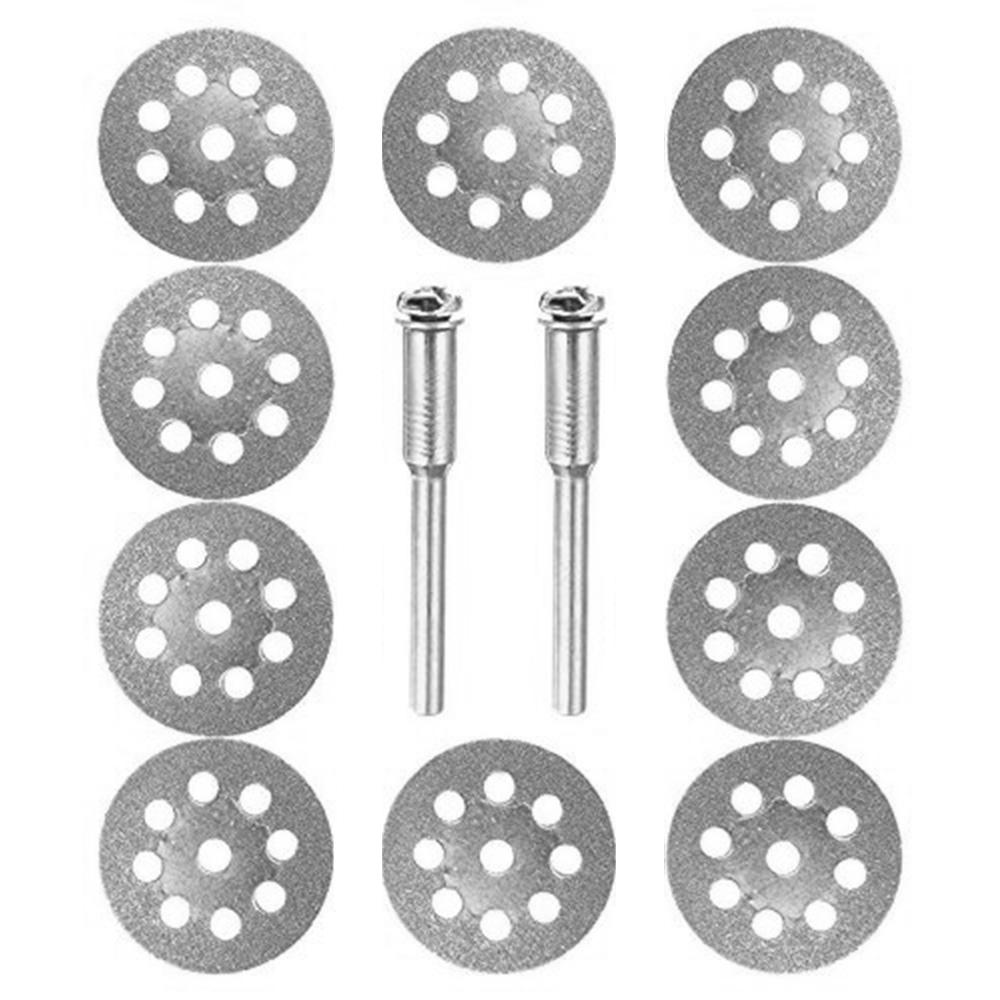 

10Pcs 30mm Multi Holes Diamond Cutting Discs Electric Grinder Grinding Wheels with 2 Mandrels A