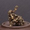 Handcrafts Brass Elephant Keychain Pendant Ornament Representing Strength and Luck for Traditional Decors Enthusiasts