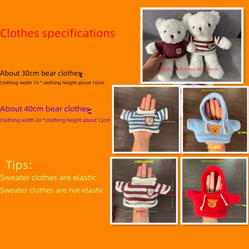 Hanorac Jucărie de Pluș Mică: Haine Păpușă Pulover Accesoriu