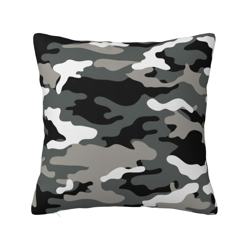 Luxury Gray Black Forest Camouflage Cushion Cover  Cm Velvet Throw Pillow Case for Living Room Sofa Chair Pillowcase