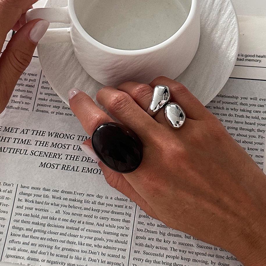 Retro Gradient Resin Wide Band Ring
