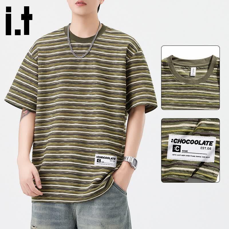 CHOCOOLATEit Men s Striped Loose Fit T-Shirt M