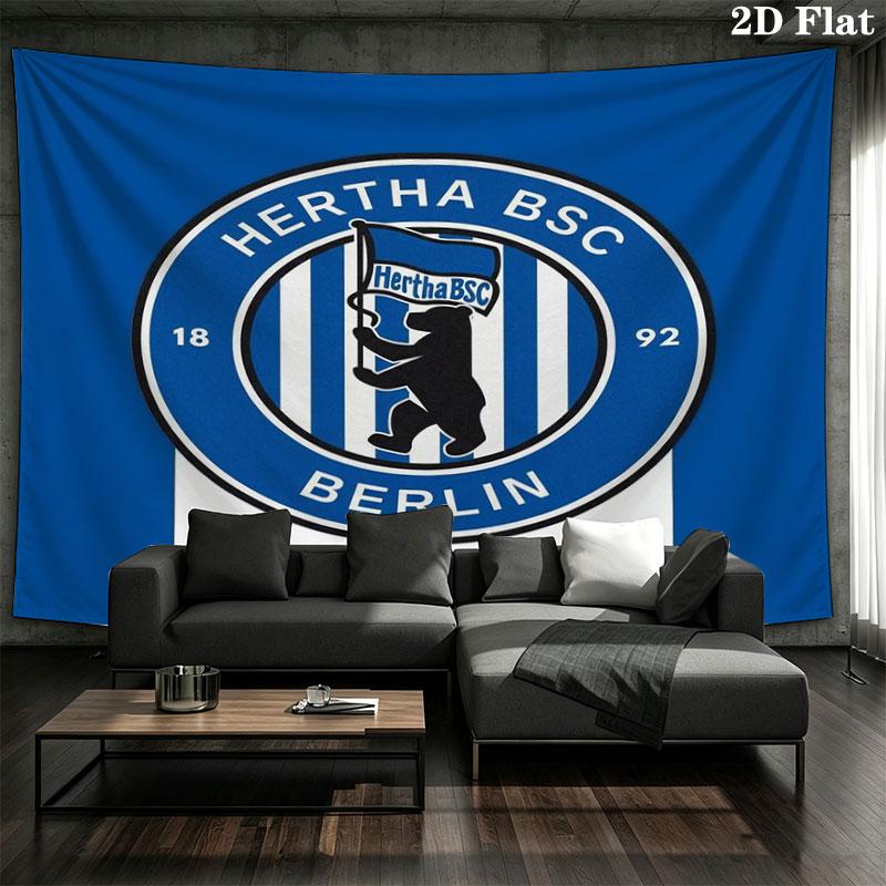 Hertha BSC Custom Name Wall Tapestry Aesthetic Wall Hanging Printed Fabric Blanket Decorative Tapestries for Bedroom Living Room Home Decor