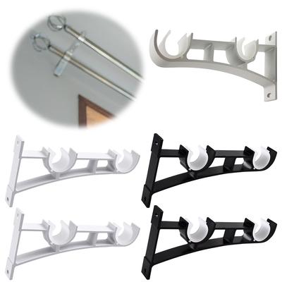 2er-Pack Vorhangstangenhaken Wandmontagehalterung Aluminiumlegierung Vorhangstange Aufhängebeschläge für Gardinenstange für Wandaufhänger Unterstützung