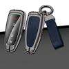 Leather Car Metal Key Case Cover for Ford Explorer Edge Escape Flex Taurus 2011 2012 2013 2014 2015 Keychain Accessories