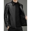 Men's Calfskin Leather Leather Jacket Spring and Autumn Middle-aged Business Casual Lapel Leather Jacket Jacket