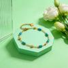 Türkis Perlenkette Fußkettchen für Damen Vergoldete Gliederkette Natürstein Fußkettchen Schicker Schmuck Geschenk