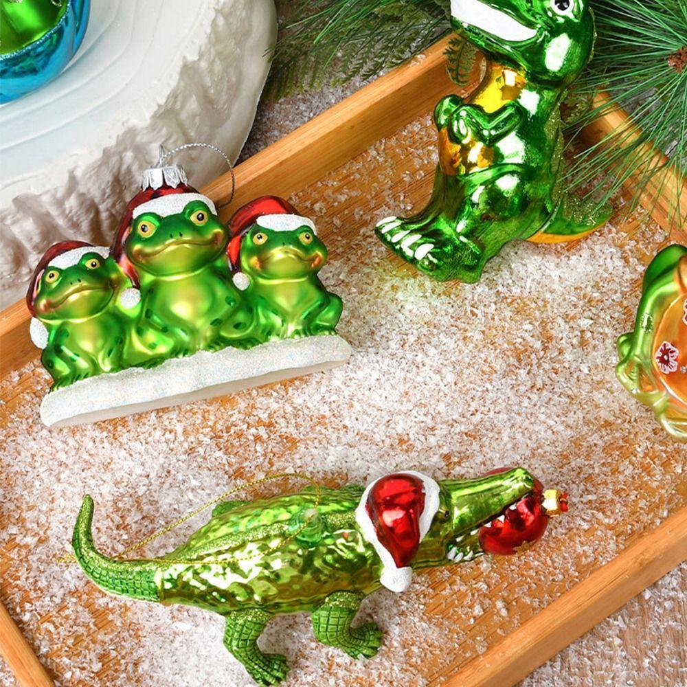 Frog Crocodile Dinosaur Shape Christmas Ornaments  for Mall Window Scene Layout
