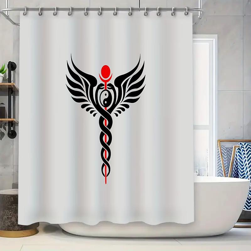 

Medical Symbol Shower Curtain Set Hippocratic Oath Nurse Doctor Decor Bathroom Washable Waterproof Backdrop W60H190(CM)-1 Pcs