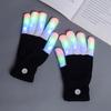 1 Paar Leuchtende Handschuhe LED Leuchtende Fingerhandschuhe mit 7 Farb-Dynamik-Lichtmodus Atmungsaktive Blinkende Rave Party Handschuhe für Erwachsene Jugendliche