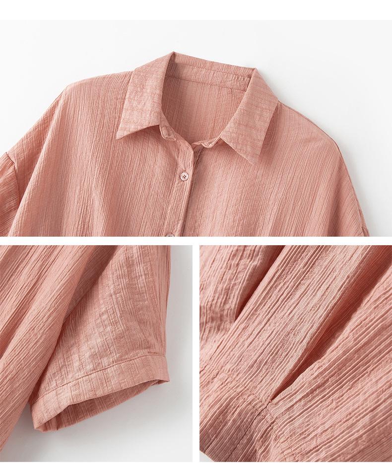 2025 Summer Plus Size Two-Piece: Skirt & Shirt Collar Top - Casual, Loose, Age-Reducing for Women