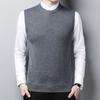 Men S Winter Sleeveless Knit Vest Middle Aged Solid Sweater