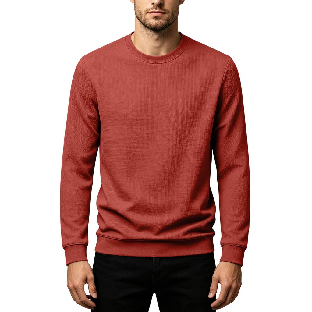 Men Casual Loose Fit Pullover Sweatshirt Crew Neck Long Sleeve Lightweight Soft Fabric Comfortable Daily Wear