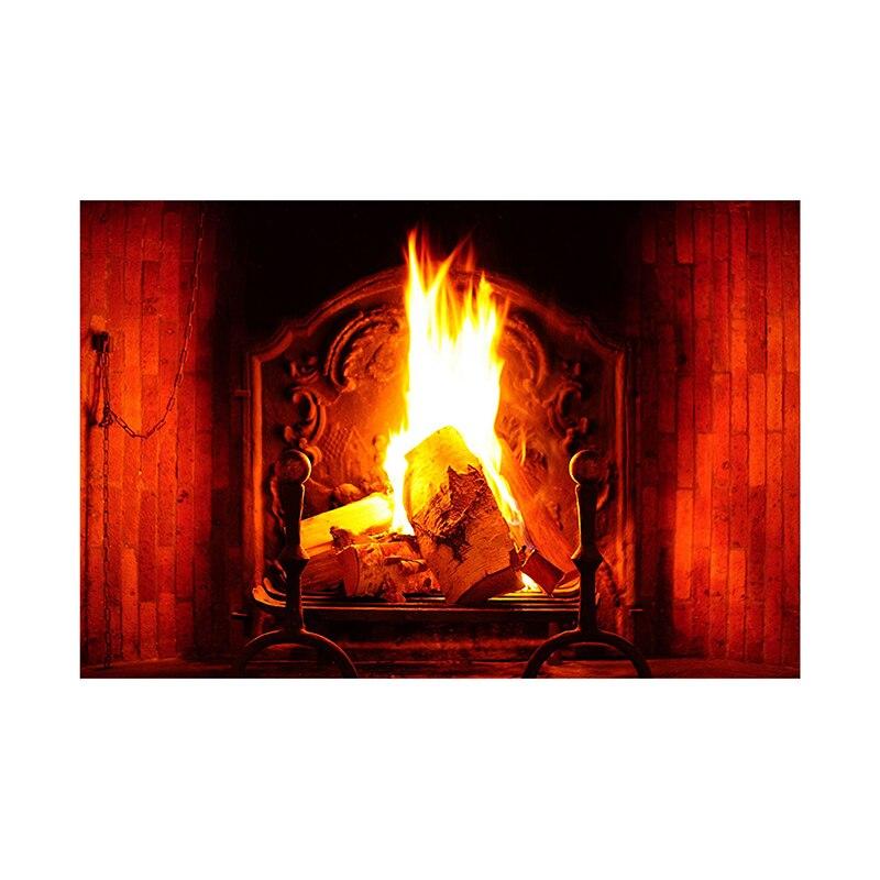 Christmas Fireplace Photography Backdrop Xmas Tree Stocking Photo Background Props for Holiday Family Portrait Studio Shoot Video Party Decor