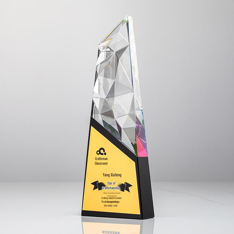 High-Quality Crystal Trophy for Team Competition, Champion Award, and Outstanding Employee Recognition