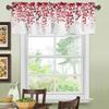 Sage Red Eucalyptus Leaves Valance Curtains for Windows, Watercolor Window Valance Curtains for Bathroom Privacy Protection Rod Pocket Botanical
