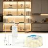 Under Cabinet Collection Display COB LED Strip Light Wardrobe Closet Lamp Penetrable Wood Door-opening Sensor Sync Control