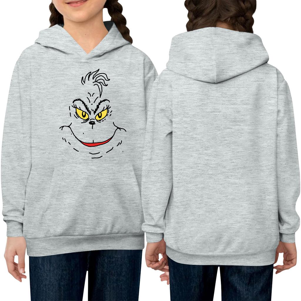 Children's Long-sleeved Loose-fitting Pullover Hoodie With Drawstring And Solid Color
