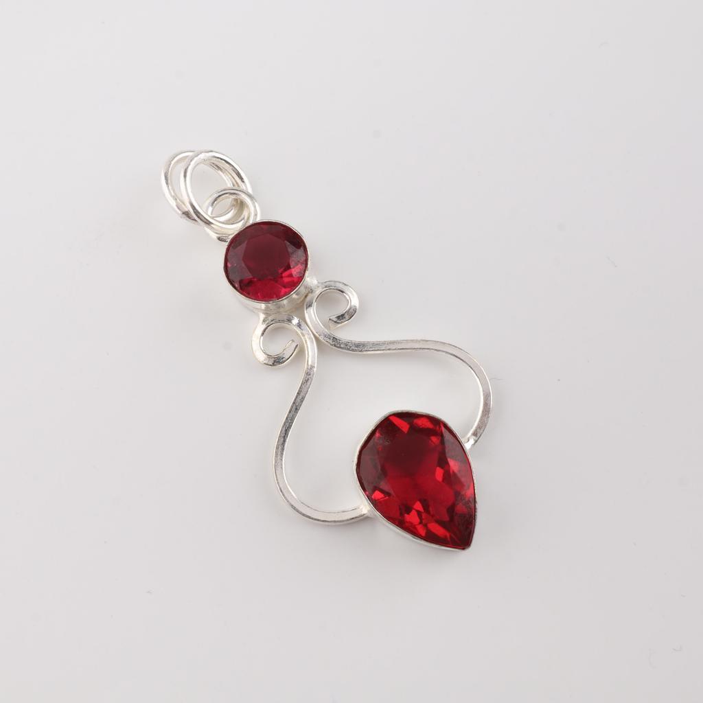 Pink Rubellite Gemstone 925 Solid Silver Handcrafted Jewelry Women Pendant 1.60" For Birthday Gift PP-13-11