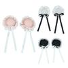 Women Buns Dancer Hair Clip Round Bun Hairstyle Laciness Ribbon Girl Headwear