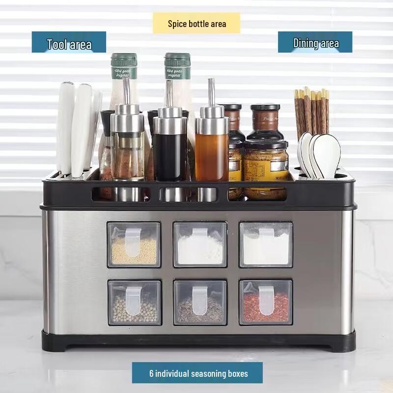 Stainless Steel Kitchen Seasoning Organizer Set