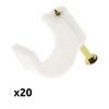 Fixing Hooks - ZENITECH - Pack of 20 - Ø6mm - White - Wall Mounting