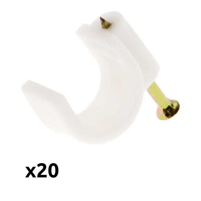 Fixing Hooks - ZENITECH - Pack of 20 - Ø6mm - White - Wall Mounting