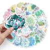 50 Waterproof Cartoon Succulent & Flower Stickers for Journaling, Notebooks, Suitcases