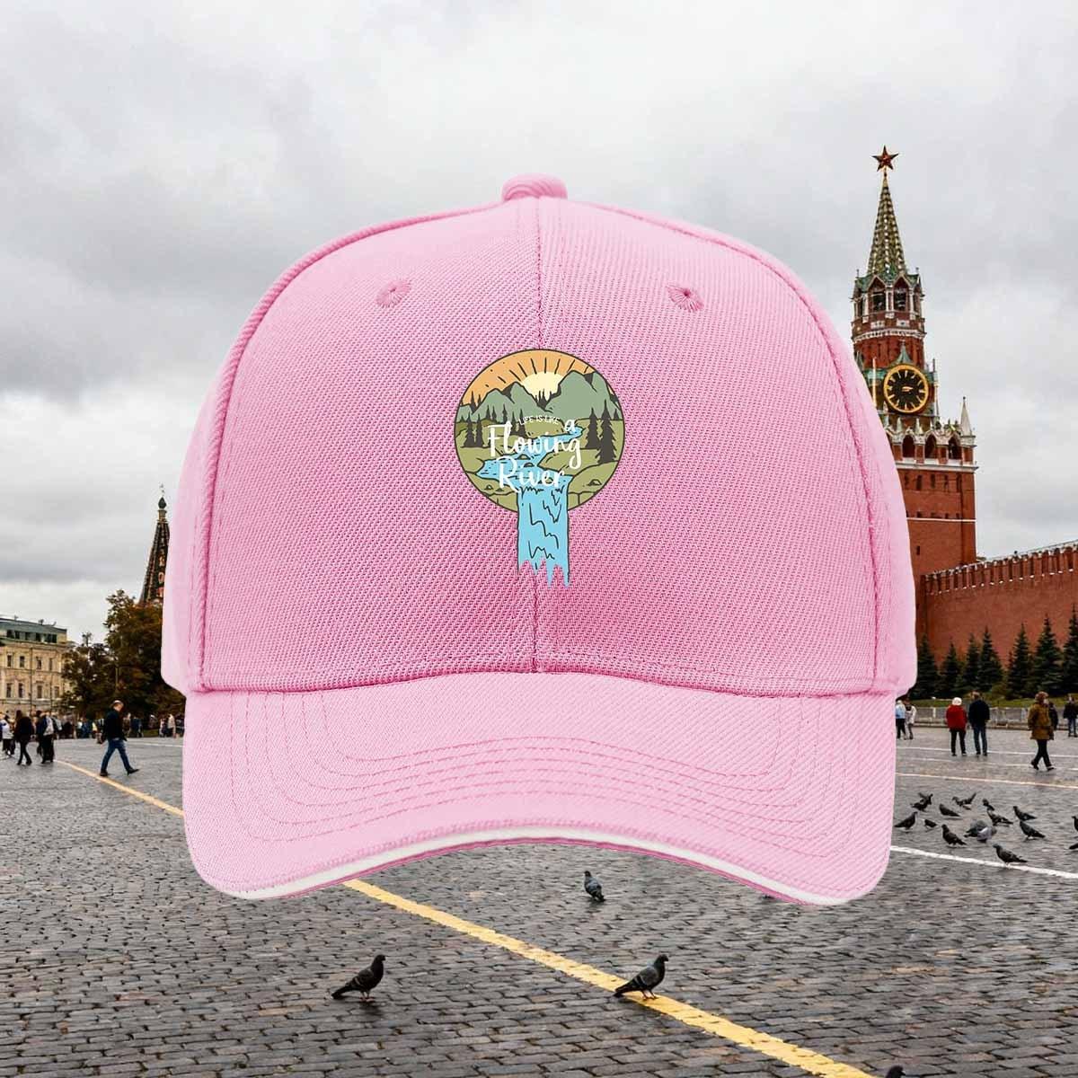 

Flowing River Mountain Graphic Baseball Cap Unisex Polyester Casual Sun Protection Adjustable Hat One Size