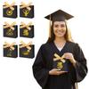 10Pcs Gilded Pattern Graduation Favor Bags Foldable Graduation Gift Box  Party Supplies