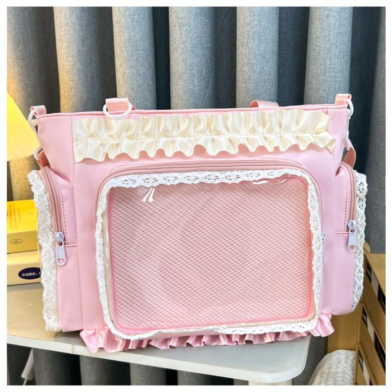 New Japanese high-value, fresh and sweet candy-colored transparent pain bag, girl light and large-capacity messenger bag