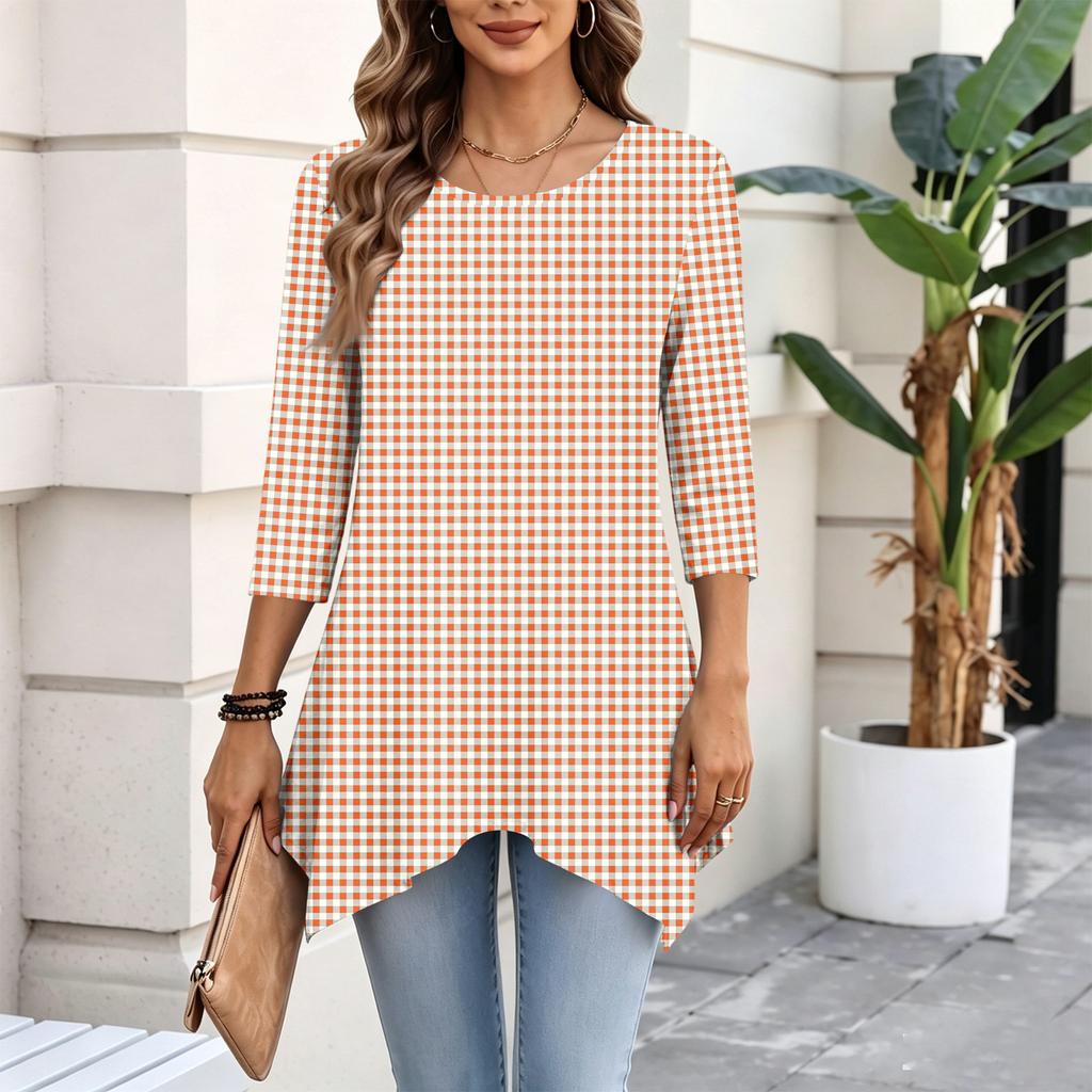 Women's Fashion Casual 3/4 Sleeve Pullover Top for Everyday Wear