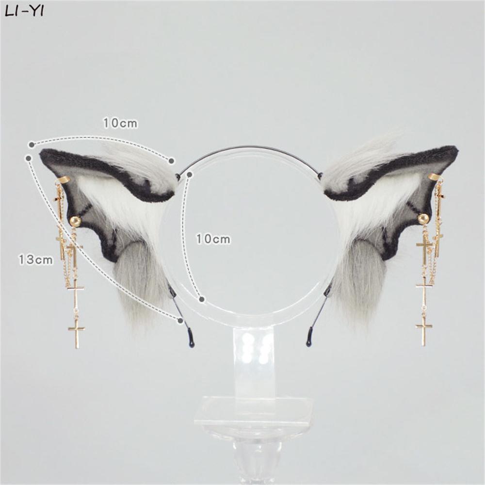 Halloween Fluffy Bat Wing Hairband Demon Cosplay Prop Subculture Animal Beast Ear Gothicism Headpiece Role Playing Headgear