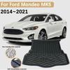 Kofferraumbodenmatte für Ford Mondeo MK5 Zubehör 2013~ Fusion Liner Kofferraum Wasserdichte Wanne Teppich Aufbewahrung EVA-Matte Material