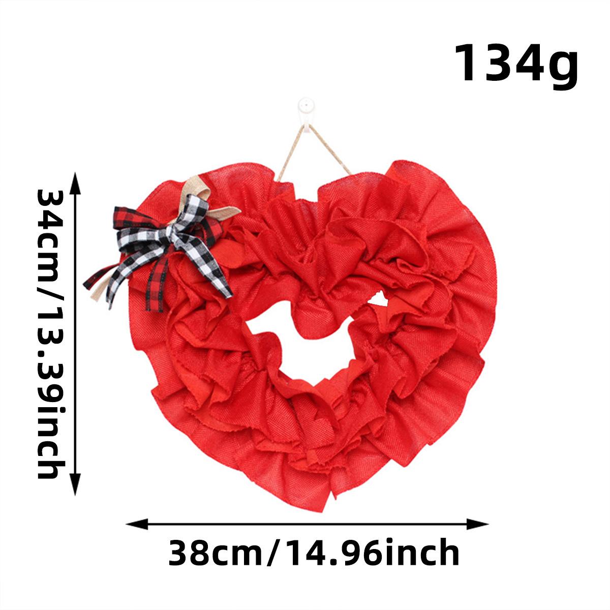 

Подвеска из ткани, предложение руки и сердца, признание, наряд в форме сердца, реквизит ко Дню святого Валентина, венок в виде персикового сердца, подвеска на дверь J3-2 single bow